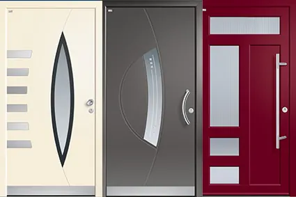 Moderne Haustür mit Glaselement